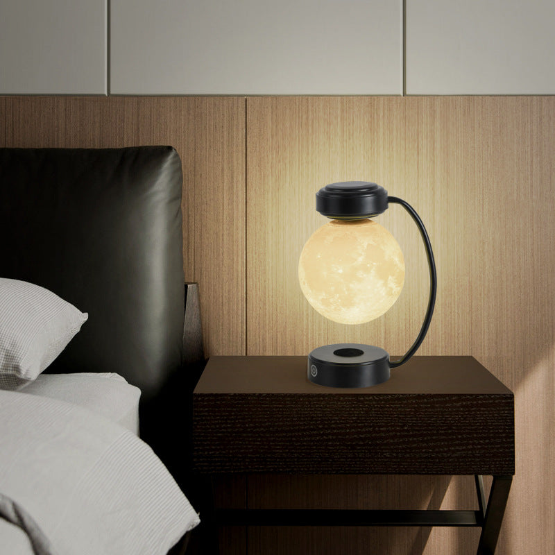 levitating moon lamp with wireless charging