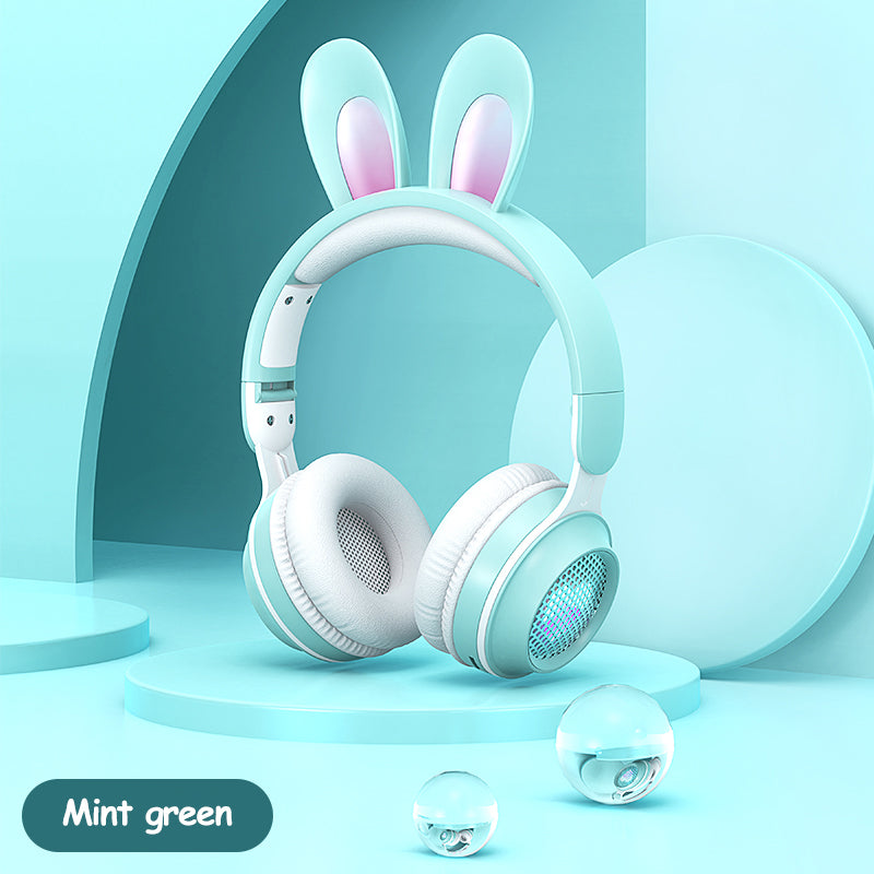 Adjustable Rabbit Ear Headphones mint green
