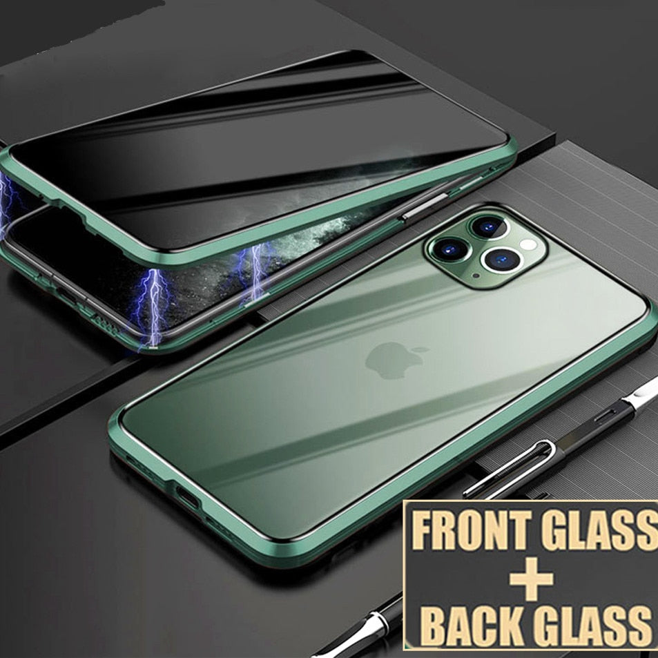 Tempered Glass Magnetic Case for iPhone