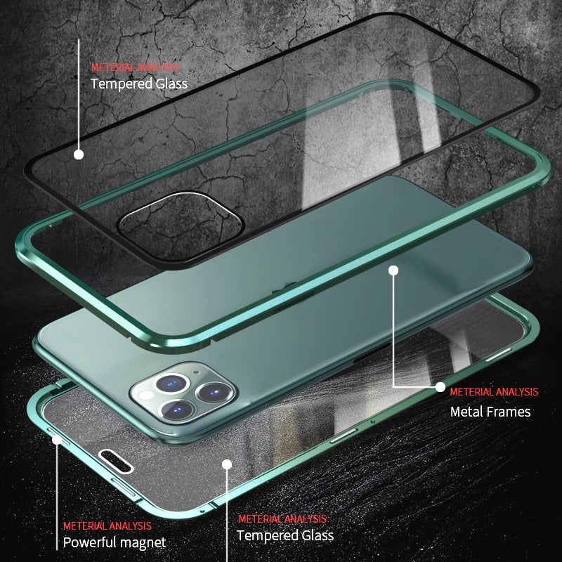 Tempered Glass Magnetic Case Anti Fall