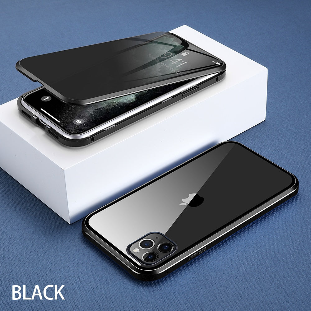 Premium Tempered Glass Magnetic Case Black