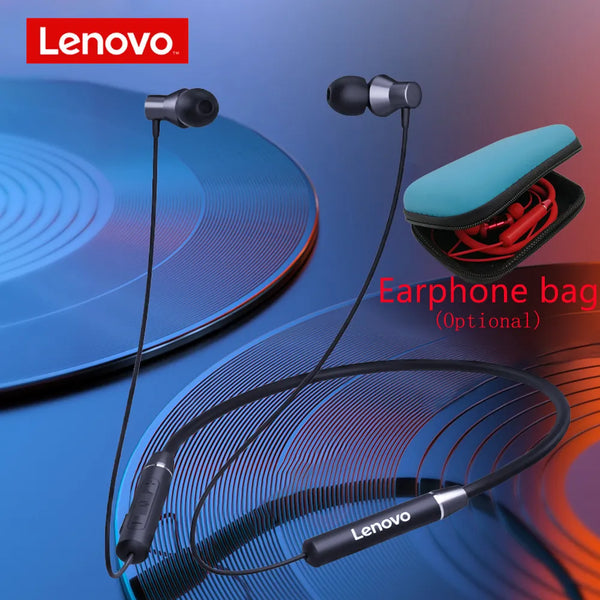 Lenovo  Wireless Bluetooth 5.0 Neckband Sports Earphones - Waterproof with Noise Canceling