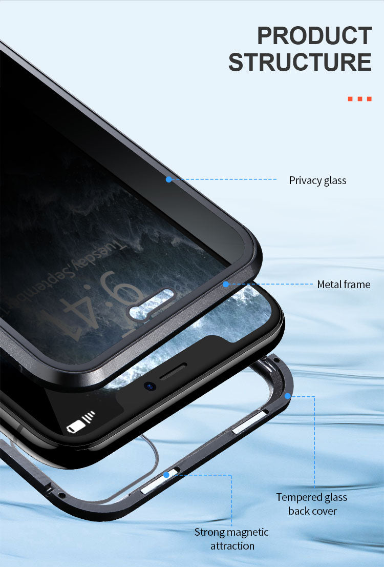 Tempered Glass Magnetic Case for Rear Front