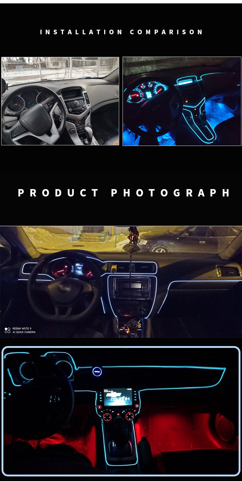 Car Interior LED Ambient Lighting 2024