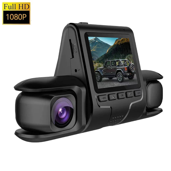 3-Lens Car DVR Dash Cam | 1080P Night Vision | G-Sensor & Loop Recording