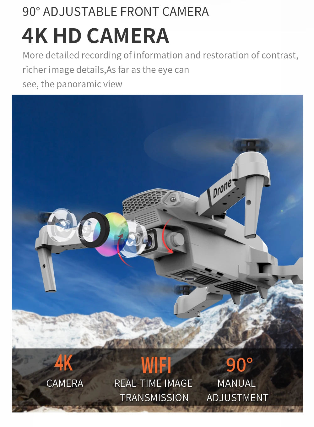 4 UHD Aerial Photography Drone - Remote Control, App Features, Ready-to-Fly