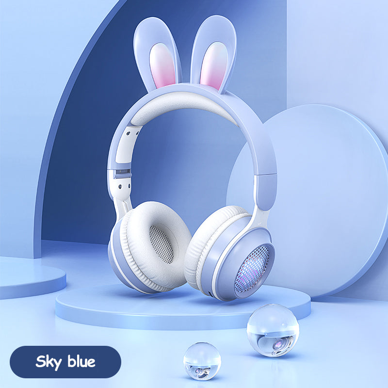 Adjustable Rabbit Ear Headphones sky blue