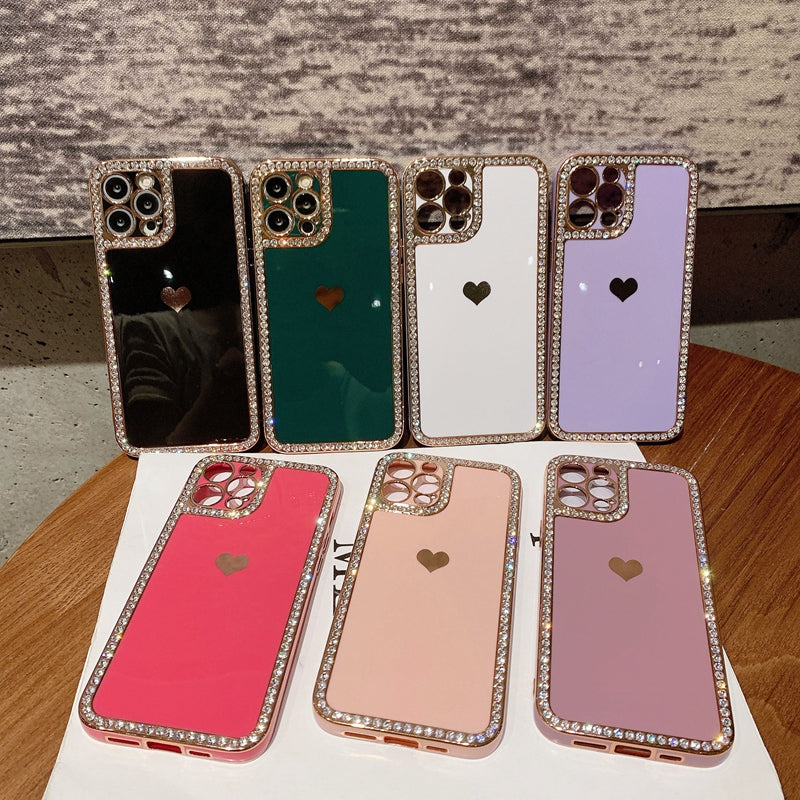 Love Crystal Diamond Edge Phone Case