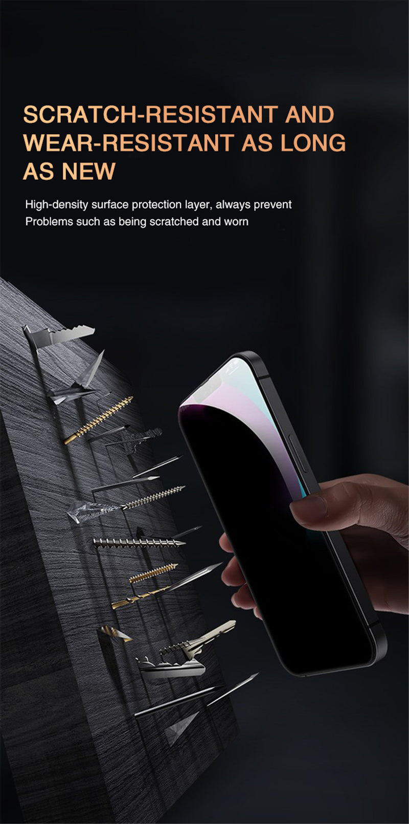 Full Cover Anti-Spy Screen Protector wear resistance