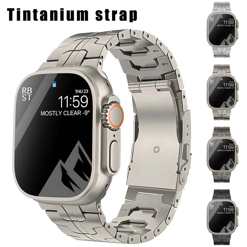 Titanium Strap for Apple Watch - Ultra Metal Band Correas, Compatible with iWatch Series 8/7/6/SE/5/4/3, 49mm to 38mm