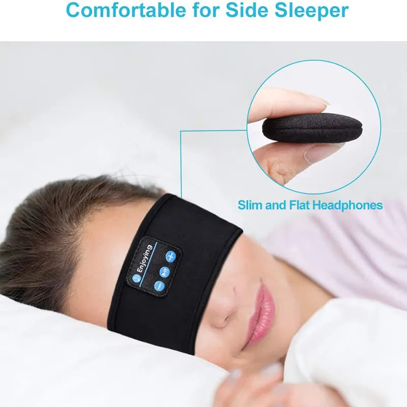 Soft Elastic Bluetooth Sleep Headband Earphones - Comfortable Music for Sports and Relaxation