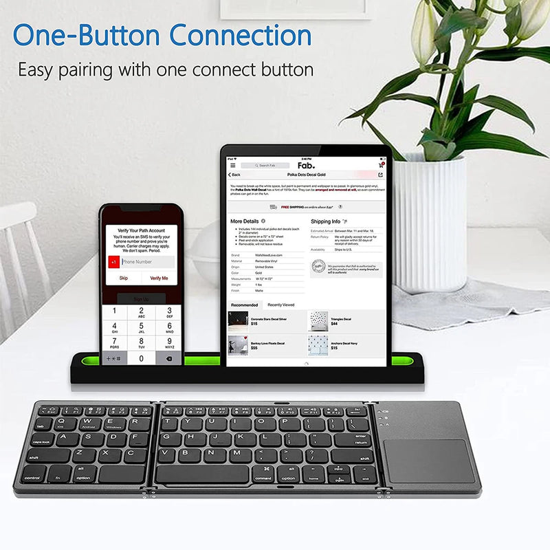 Portable Mini Bluetooth Keyboard with Touchpad for iOS, Android & Windows