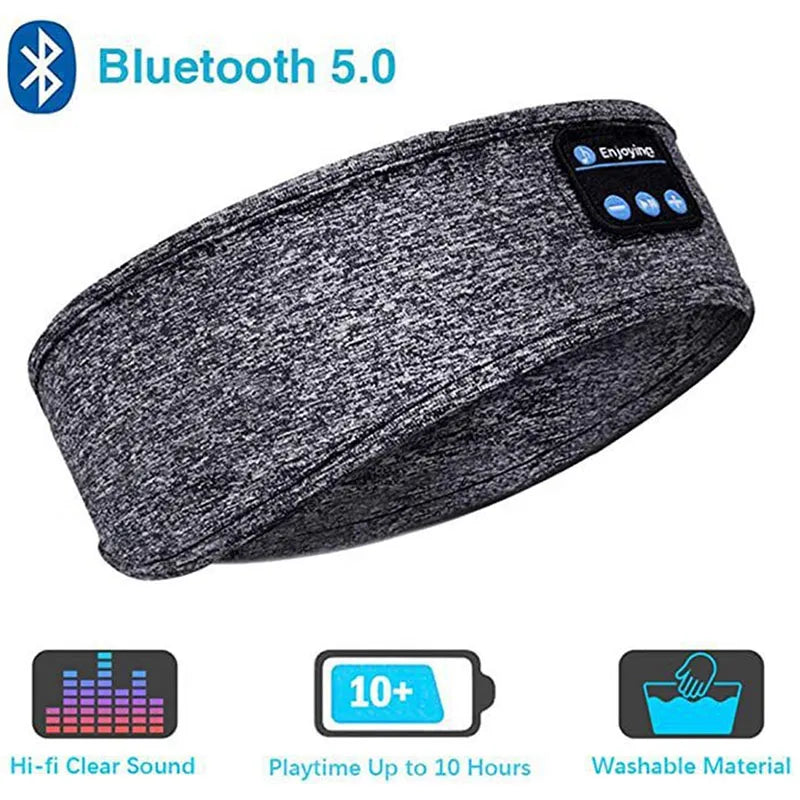 Soft Elastic Bluetooth Sleep Headband Earphones - Comfortable Music for Sports and Relaxation