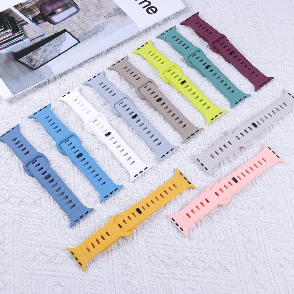 Soft Silicone Strap for Apple Watch - Ultra 2 Band - Compatible with iWatch Series 9/8/7/6 and in 49, 44, 45, 40, 41, 42, 38 mm Sizes