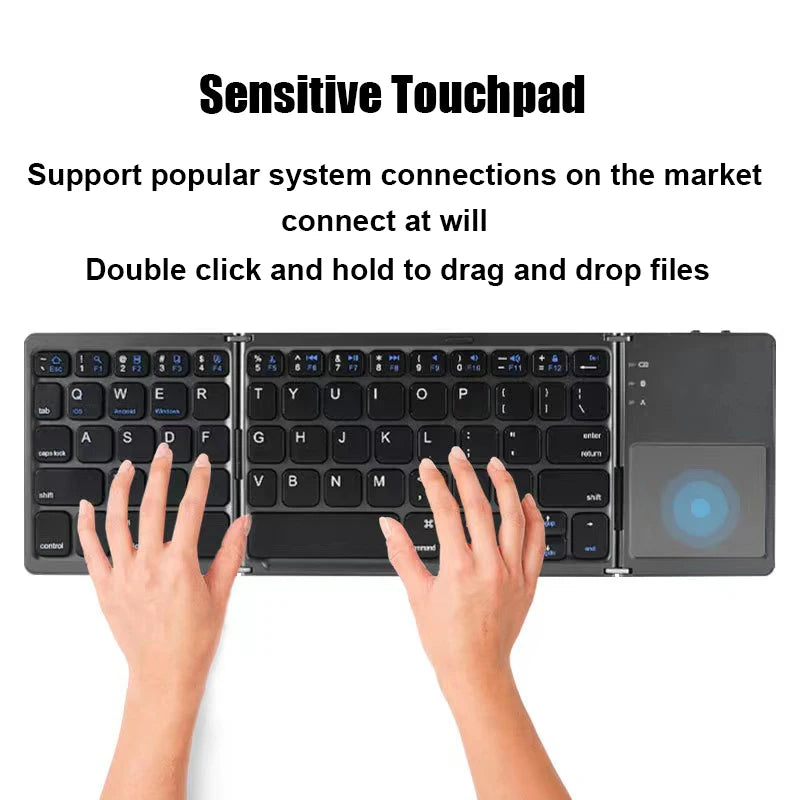 Compact Wireless Folding Keyboard with Touchpad