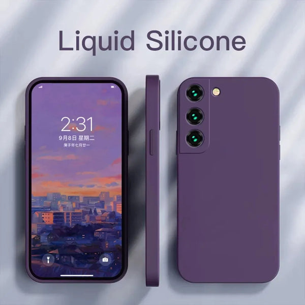 Premium Soft Square Liquid Silicone Case for Samsung Galaxy S21/S23/S10 Plus/S20 FE/S10E/S22/Note 20 Ultra
