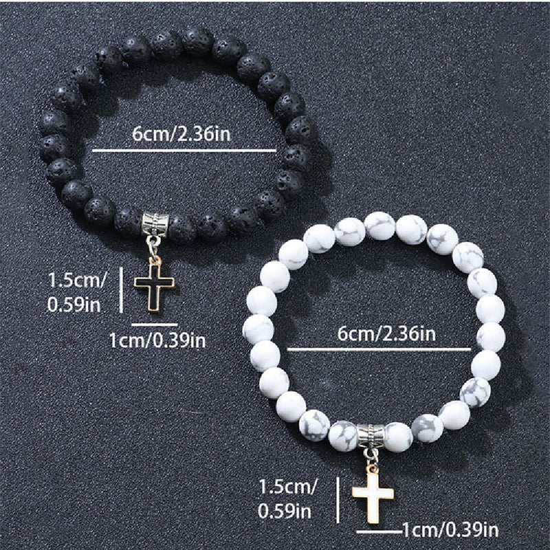 Fashion Jewelry Personality Volcanic Rock Cross Bracelet