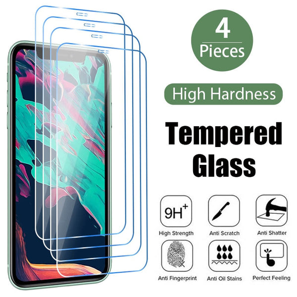4PCS Tempered Glass Set for Various iPhone Models