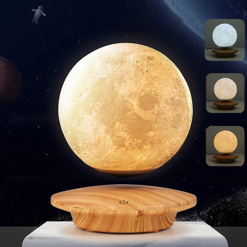 Unique 3D Moon Lamp with Magnetic Levitation